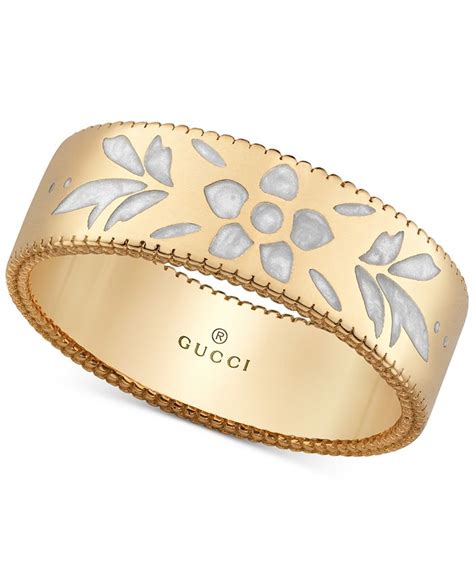 gucci enamel icon blooms ring|Gucci 18K Enamel Icons Floral Blooms Ring .